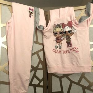 Brand new! Never worn! Super cute girl’s LOL surprise jumpsuit in baby pink.